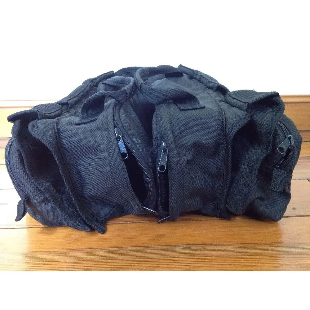 Anglers Fishermans Tackle Bait Black Nylon Bag Multi-Pocket Foldable Travel